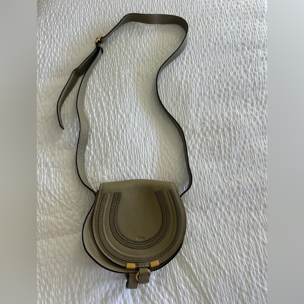 Small Marcie Saddle Bag in Grained Leather